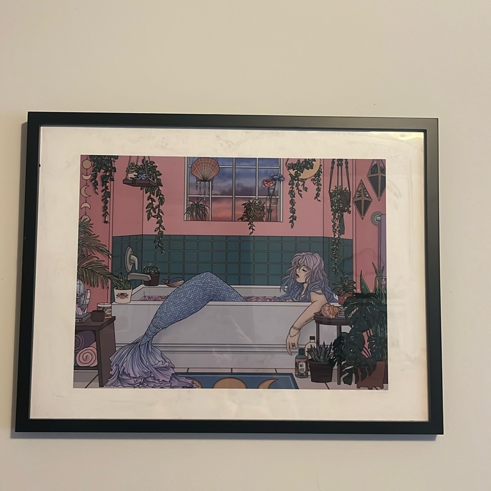 mermaid bubble bath print